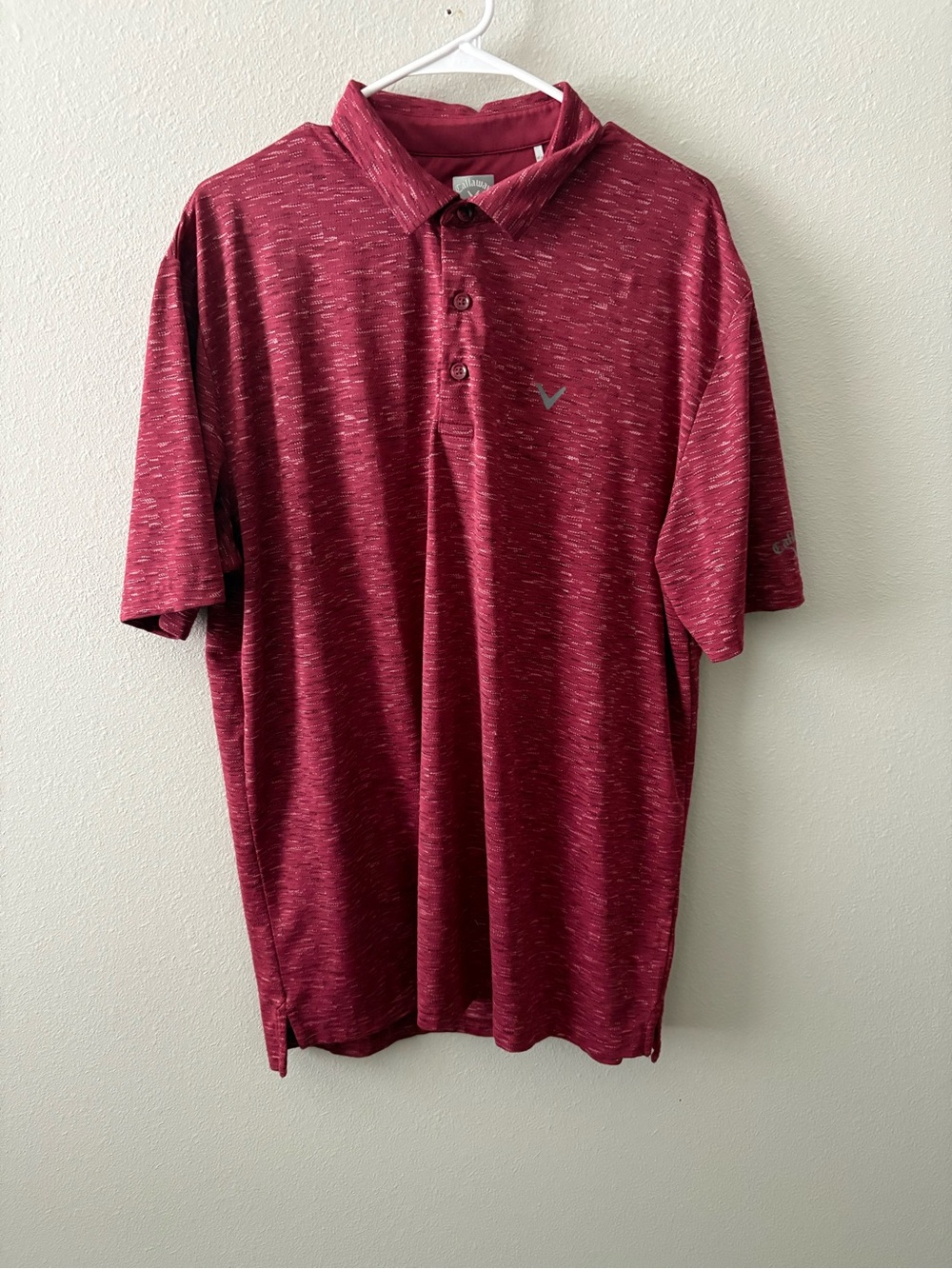 Callaway Men's Maroon Heathered Performance Polo